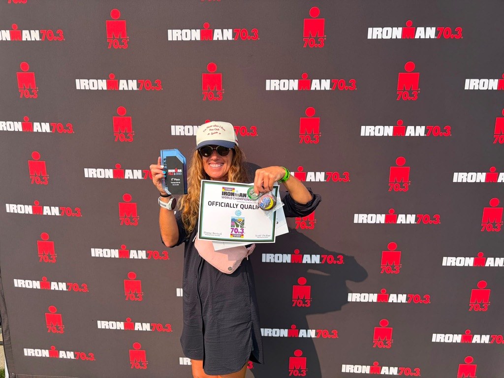 Vivienne Lochhead with IRONMAN 70.3 World Championship qualification certificate